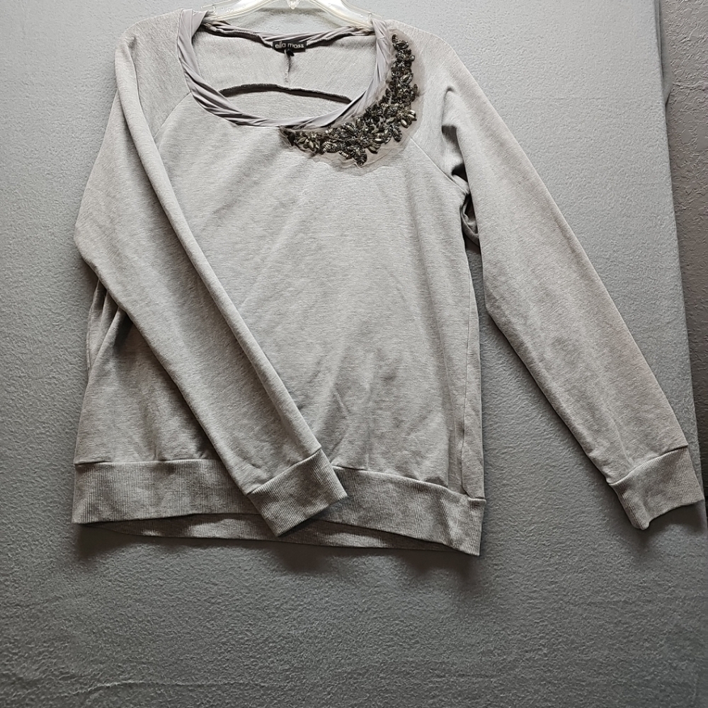 Gray Embellished Crew Neck Sweater ASO Aria Montgomery Pretty Little Liars